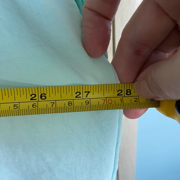 Felina XL Button Front Top Collared Short Sleeve Lace Detail Shirt AQUA - Picture 10 of 10